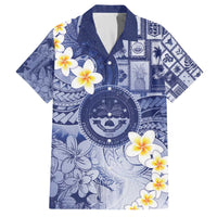 Federated States Of Micronesia Christmas Family Matching Off The Shoulder Long Sleeve Dress and Hawaiian Shirt Retro Style Dark Version - Polynesian Pride