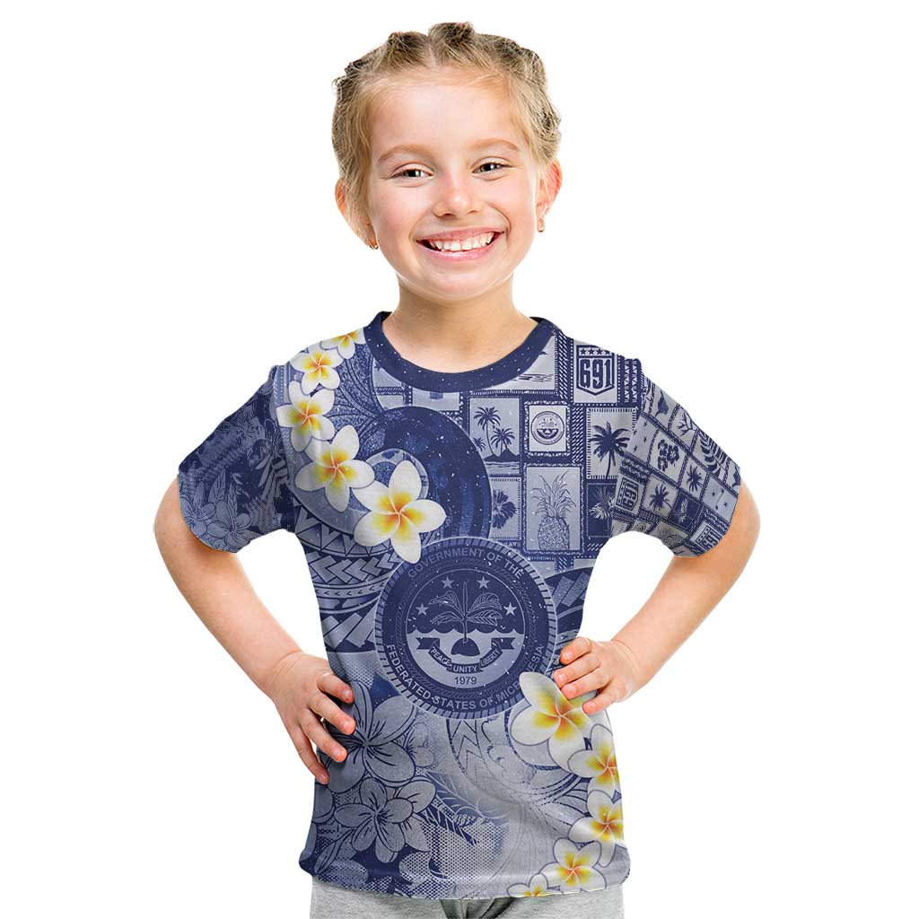 Federated States Of Micronesia Christmas Kid T Shirt Retro Style Dark Version - Polynesian Pride