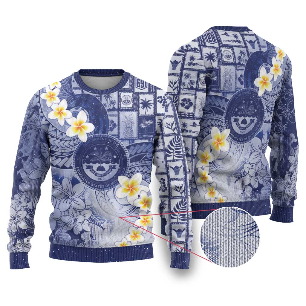Federated States Of Micronesia Christmas Ugly Christmas Sweater Retro Style Dark Version - Polynesian Pride