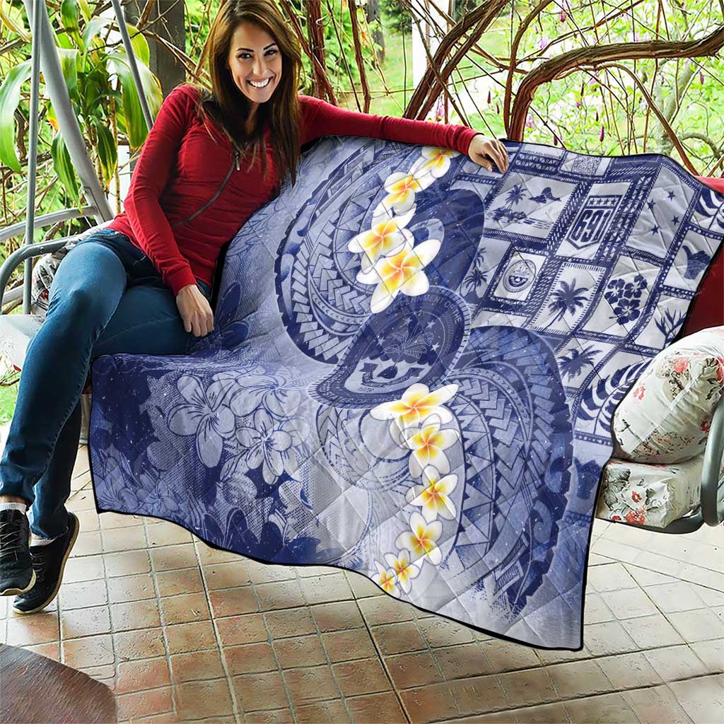Federated States Of Micronesia Christmas Quilt Retro Style Dark Version - Polynesian Pride