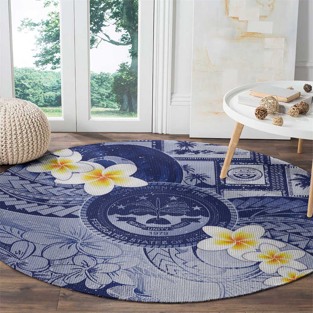 Federated States Of Micronesia Christmas Round Carpet Retro Style Dark Version - Polynesian Pride