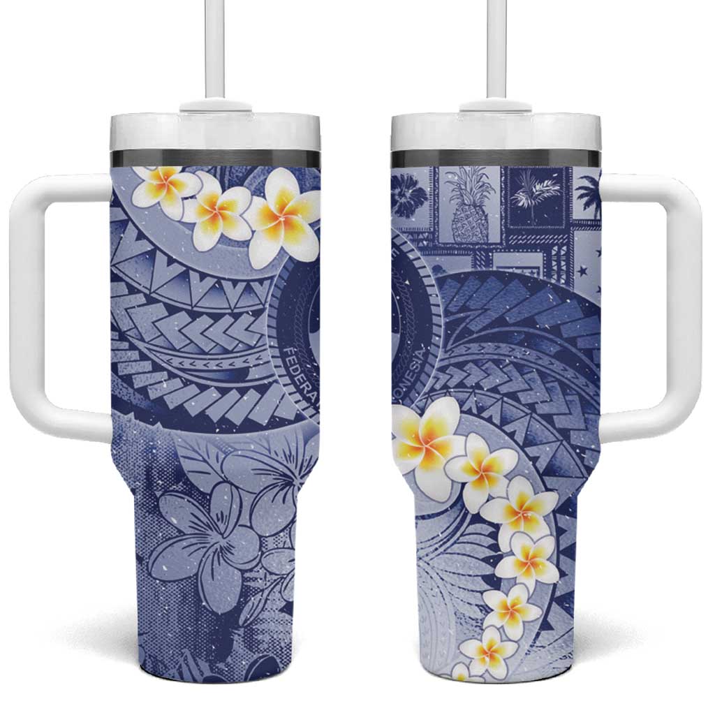 Federated States Of Micronesia Christmas Tumbler With Handle Retro Style Dark Version - Polynesian Pride