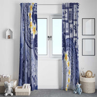 Federated States Of Micronesia Christmas Window Curtain Retro Style Dark Version - Polynesian Pride