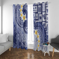 Federated States Of Micronesia Christmas Window Curtain Retro Style Dark Version - Polynesian Pride