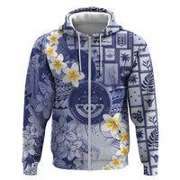 Federated States Of Micronesia Christmas Zip Hoodie Retro Style Dark Version - Polynesian Pride
