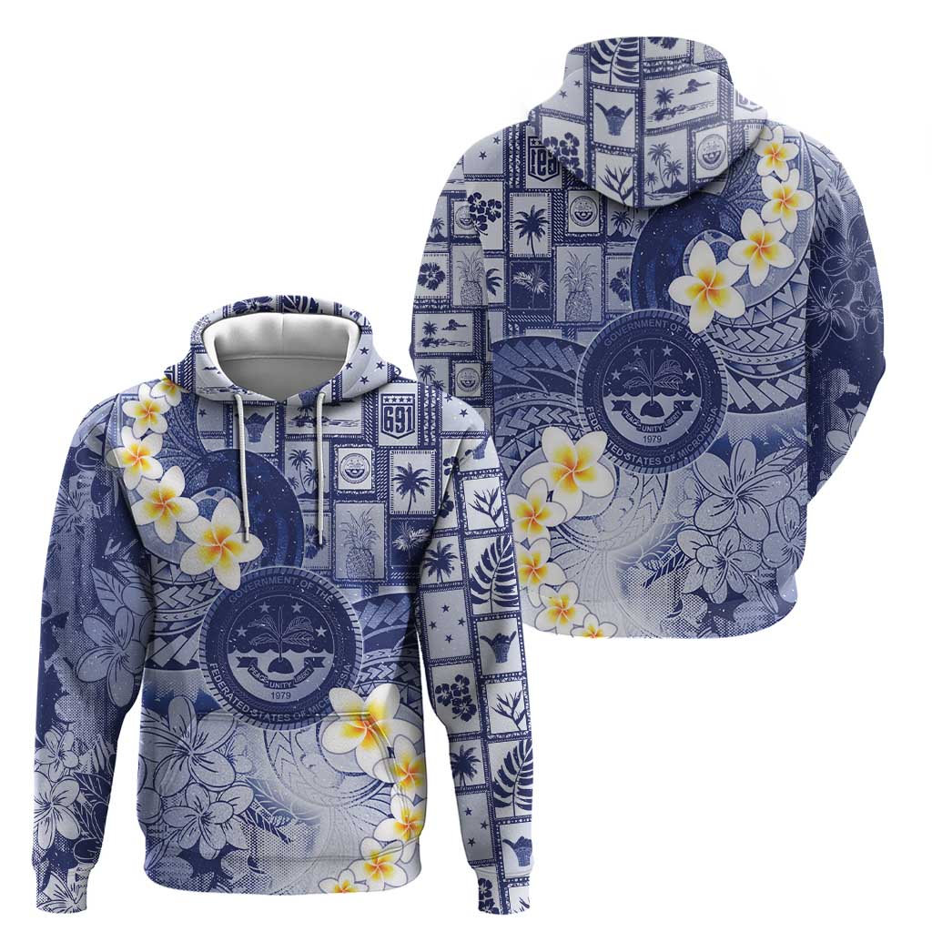 Federated States Of Micronesia Christmas Zip Hoodie Retro Style Dark Version - Polynesian Pride