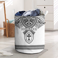 Personalised Melanesian Brotherhood Laundry Basket With Tribal Pattern LT05 White - Polynesian Pride
