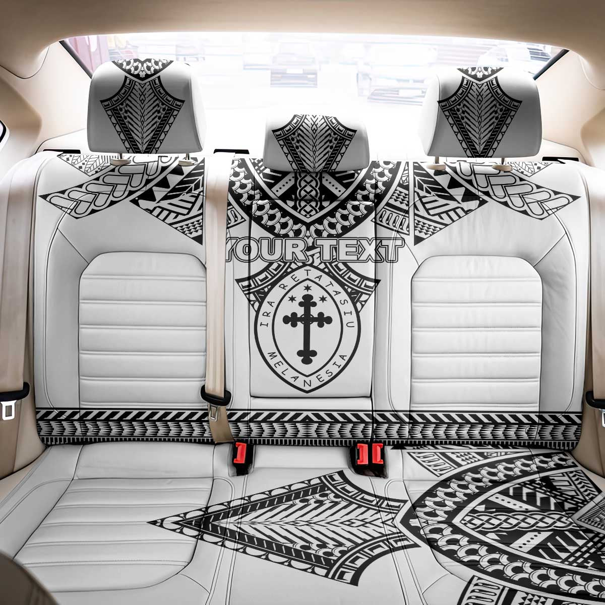 Personalised Melanesian Brotherhood Back Car Seat Cover With Tribal Pattern LT05 - Polynesian Pride