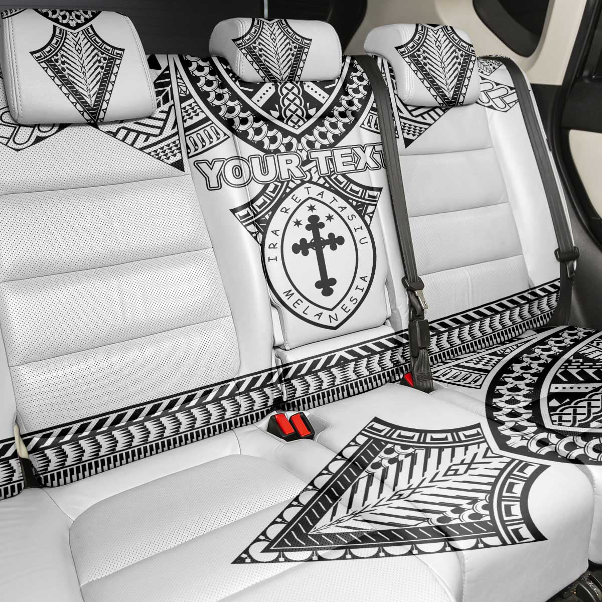 Personalised Melanesian Brotherhood Back Car Seat Cover With Tribal Pattern LT05 - Polynesian Pride