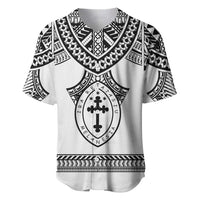 Personalised Melanesian Brotherhood Baseball Jersey With Tribal Pattern LT05 White - Polynesian Pride