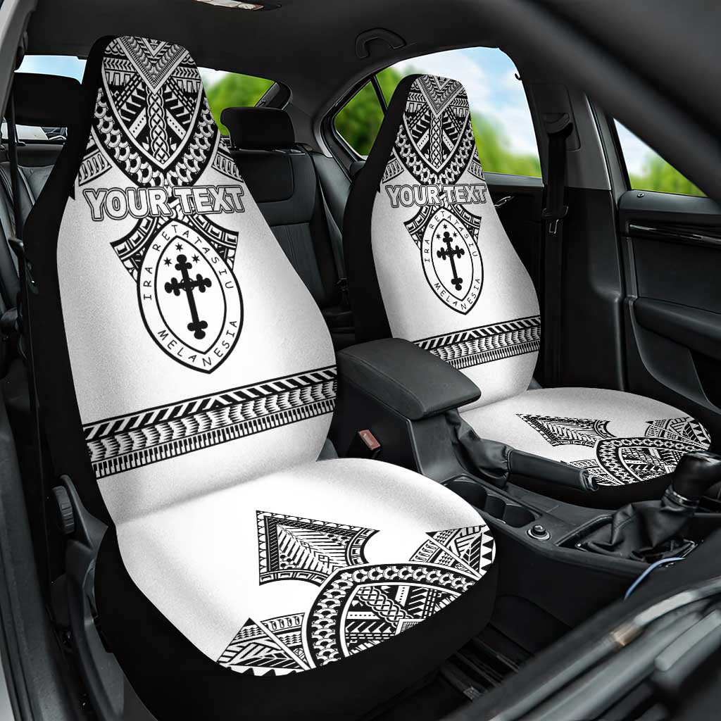 Personalised Melanesian Brotherhood Car Seat Cover With Tribal Pattern LT05 One Size White - Polynesian Pride
