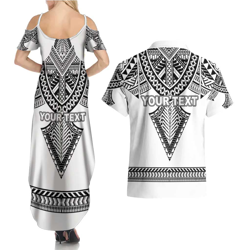 Personalised Melanesian Brotherhood Couples Matching Summer Maxi Dress and Hawaiian Shirt With Tribal Pattern - Polynesian Pride