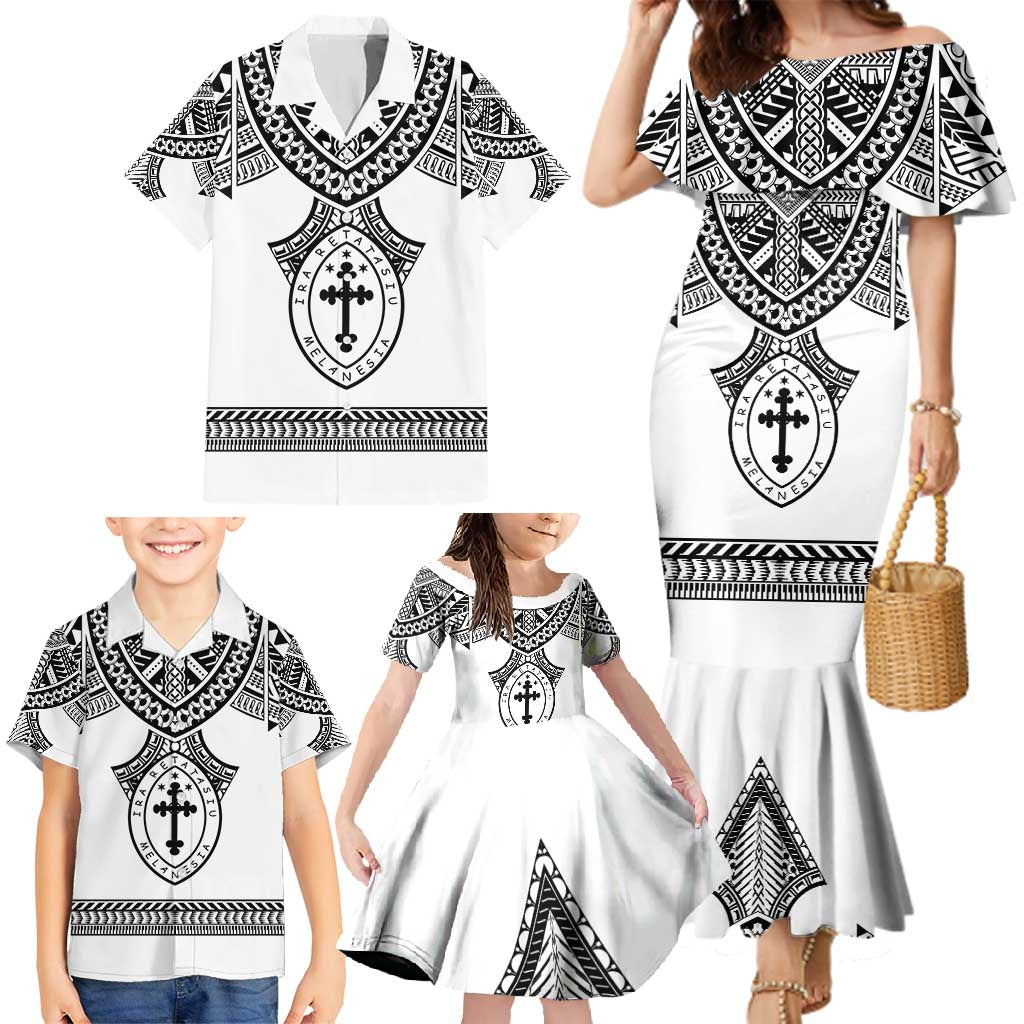 Personalised Melanesian Brotherhood Family Matching Mermaid Dress and Hawaiian Shirt With Tribal Pattern - Polynesian Pride