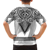 Personalised Melanesian Brotherhood Family Matching Off The Shoulder Long Sleeve Dress and Hawaiian Shirt With Tribal Pattern - Polynesian Pride