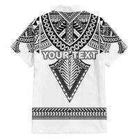 Personalised Melanesian Brotherhood Family Matching Off The Shoulder Long Sleeve Dress and Hawaiian Shirt With Tribal Pattern - Polynesian Pride