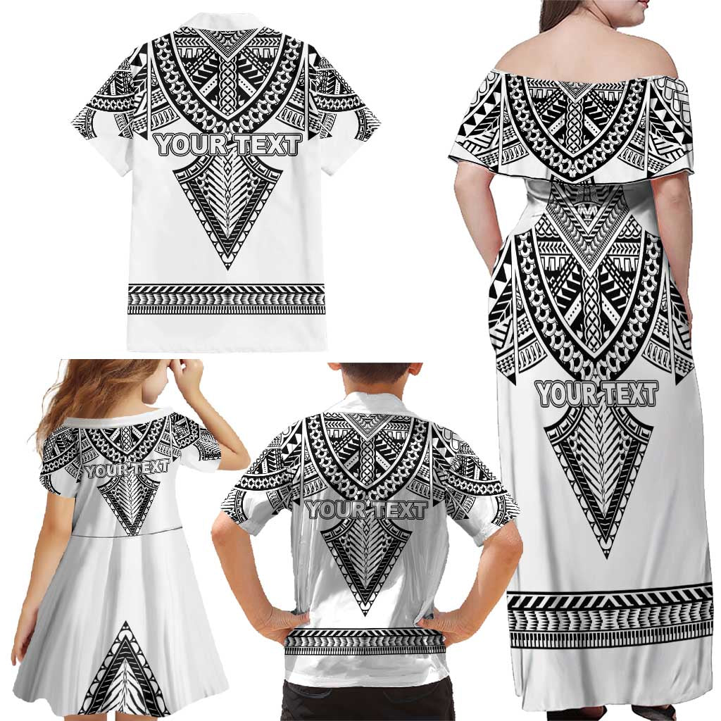 Personalised Melanesian Brotherhood Family Matching Off Shoulder Maxi Dress and Hawaiian Shirt With Tribal Pattern - Polynesian Pride