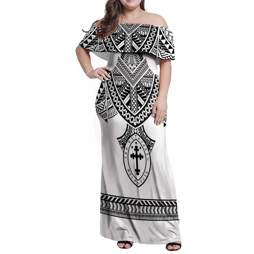 Personalised Melanesian Brotherhood Family Matching Off Shoulder Maxi Dress and Hawaiian Shirt With Tribal Pattern - Polynesian Pride