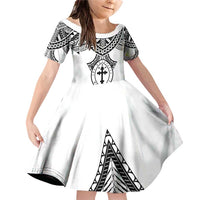 Personalised Melanesian Brotherhood Family Matching Off Shoulder Short Dress and Hawaiian Shirt With Tribal Pattern - Polynesian Pride