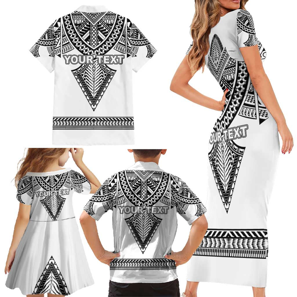 Personalised Melanesian Brotherhood Family Matching Short Sleeve Bodycon Dress and Hawaiian Shirt With Tribal Pattern - Polynesian Pride