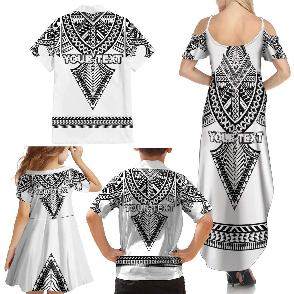 Personalised Melanesian Brotherhood Family Matching Summer Maxi Dress and Hawaiian Shirt With Tribal Pattern - Polynesian Pride