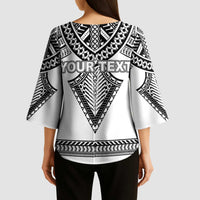 Personalised Melanesian Brotherhood Kimono Sleeve Blouse With Tribal Pattern LT05 - Polynesian Pride
