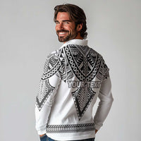 Personalised Melanesian Brotherhood Long Sleeve Polo Shirt With Tribal Pattern LT05 - Polynesian Pride