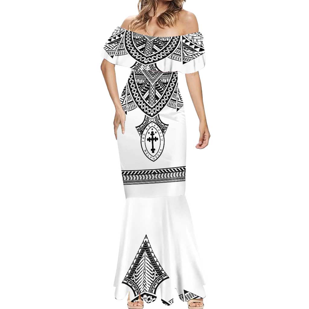 Personalised Melanesian Brotherhood Mermaid Dress With Tribal Pattern LT05 - Polynesian Pride
