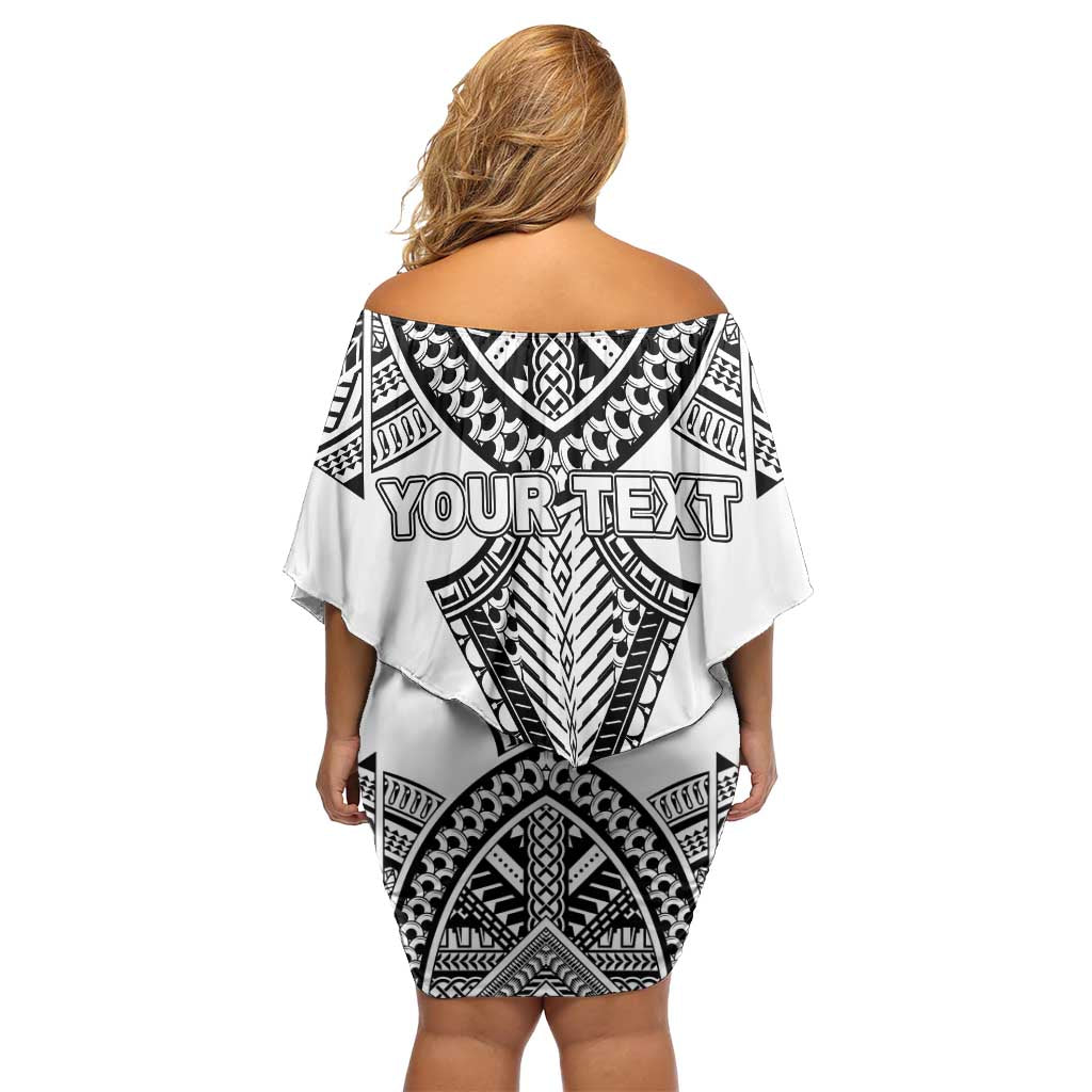 Personalised Melanesian Brotherhood Off Shoulder Short Dress With Tribal Pattern LT05 - Polynesian Pride
