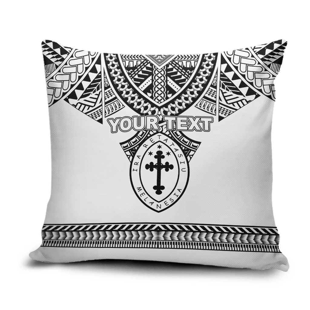 Personalised Melanesian Brotherhood Pillow Cover With Tribal Pattern LT05 White - Polynesian Pride