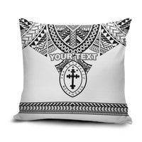 Personalised Melanesian Brotherhood Pillow Cover With Tribal Pattern LT05 White - Polynesian Pride