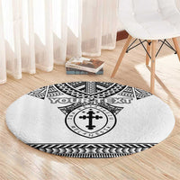 Personalised Melanesian Brotherhood Round Carpet With Tribal Pattern LT05 - Polynesian Pride