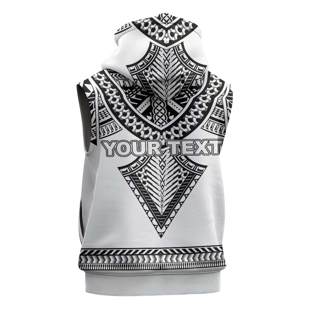 Personalised Melanesian Brotherhood Sleeveless Zip Hoodie With Tribal Pattern LT05 - Polynesian Pride