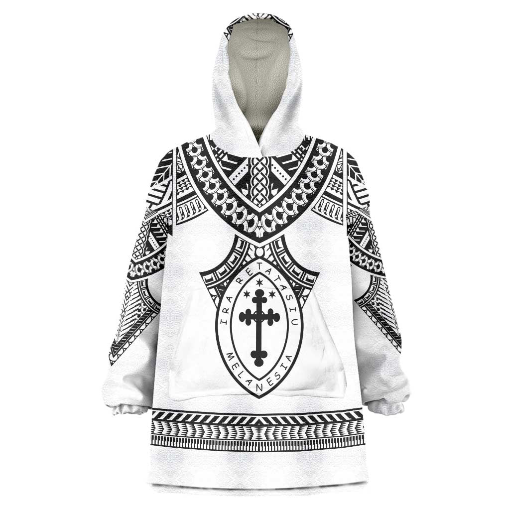 Personalised Melanesian Brotherhood Wearable Blanket Hoodie With Tribal Pattern - Polynesian Pride