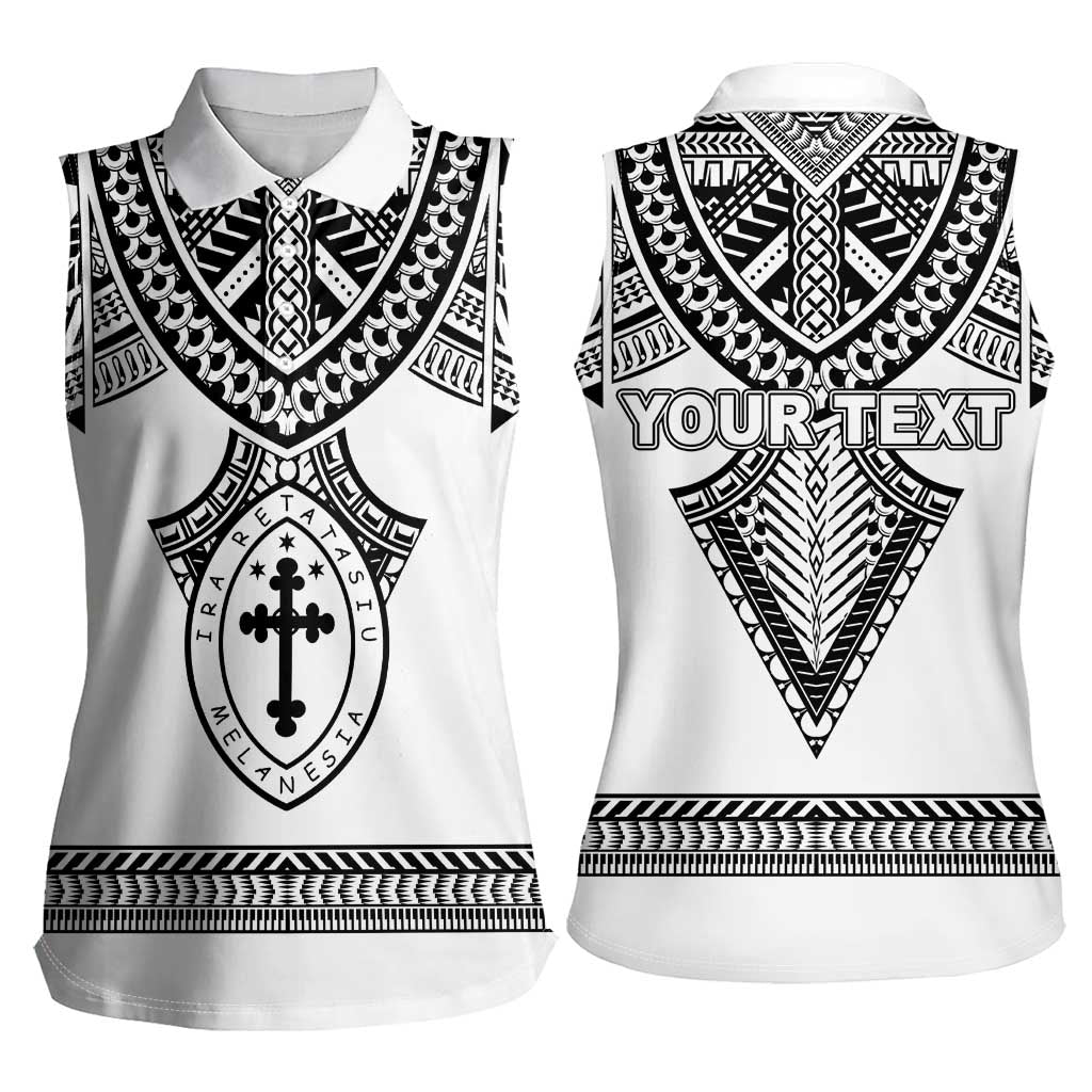 Personalised Melanesian Brotherhood Women Sleeveless Polo Shirt With Tribal Pattern LT05 - Polynesian Pride