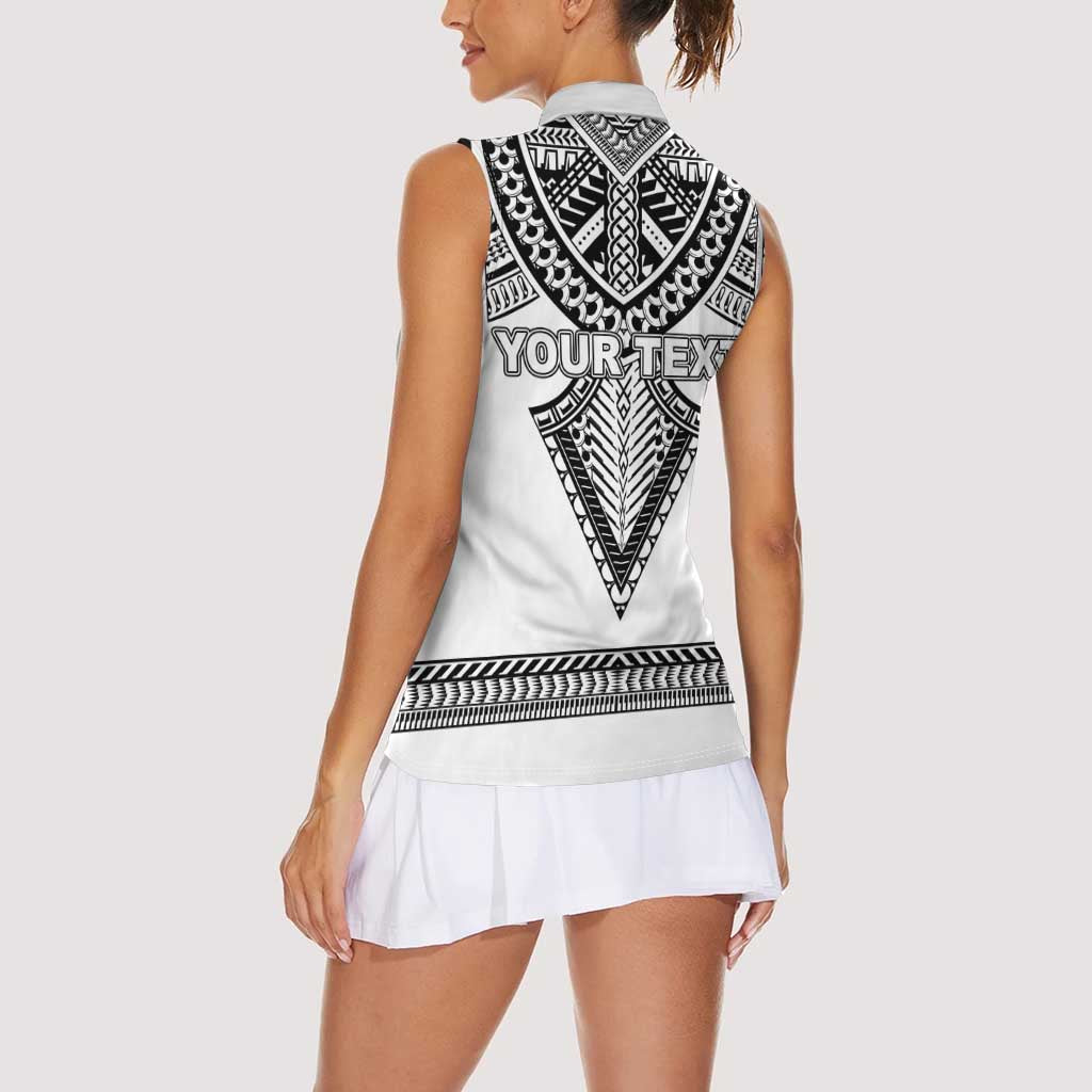 Personalised Melanesian Brotherhood Women Sleeveless Polo Shirt With Tribal Pattern LT05 - Polynesian Pride