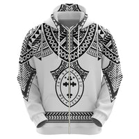Personalised Melanesian Brotherhood Zip Hoodie With Tribal Pattern LT05 - Polynesian Pride
