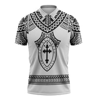 Personalised Melanesian Brotherhood Zipper Polo Shirt With Tribal Pattern - Polynesian Pride