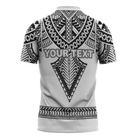 Personalised Melanesian Brotherhood Zipper Polo Shirt With Tribal Pattern - Polynesian Pride