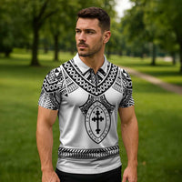 Personalised Melanesian Brotherhood Zipper Polo Shirt With Tribal Pattern - Polynesian Pride