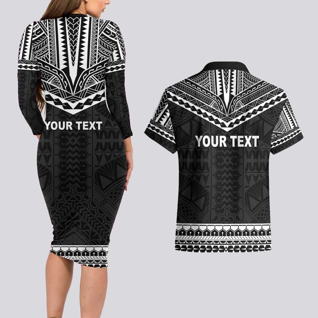 Personalised Melanesian Brotherhood Couples Matching Long Sleeve Bodycon Dress and Hawaiian Shirt Ministry Faith And Mission - Polynesian Pride