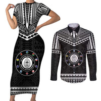 Personalised Melanesian Brotherhood Couples Matching Short Sleeve Bodycon Dress and Long Sleeve Button Shirt Ministry Faith And Mission - Polynesian Pride