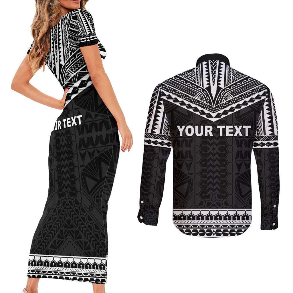 Personalised Melanesian Brotherhood Couples Matching Short Sleeve Bodycon Dress and Long Sleeve Button Shirt Ministry Faith And Mission - Polynesian Pride