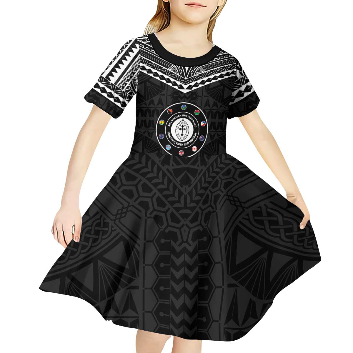 Personalised Melanesian Brotherhood Kid Short Sleeve Dress Ministry Faith And Mission - Polynesian Pride