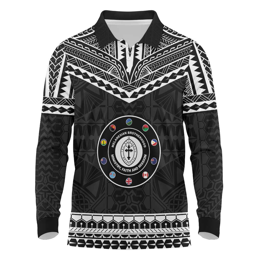 Personalised Melanesian Brotherhood Long Sleeve Polo Shirt Ministry Faith And Mission - Polynesian Pride