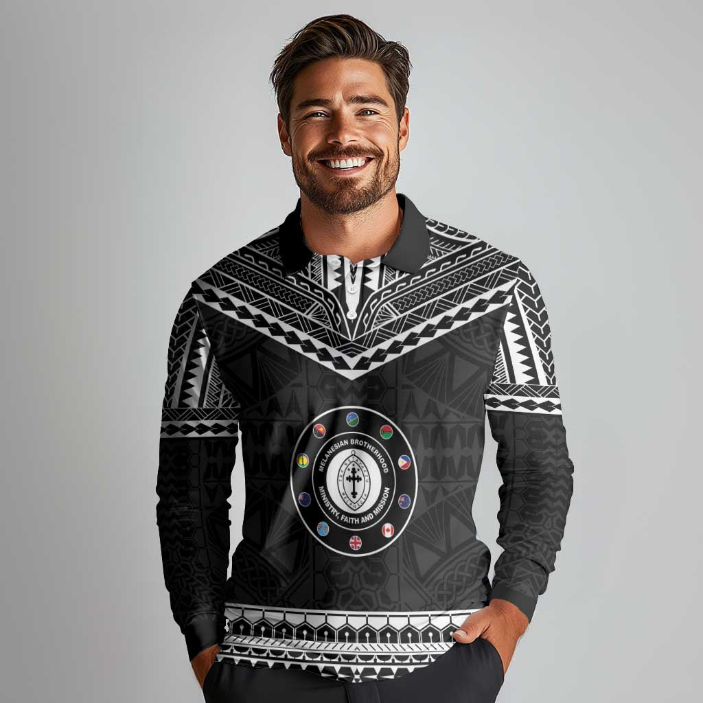 Personalised Melanesian Brotherhood Long Sleeve Polo Shirt Ministry Faith And Mission - Polynesian Pride