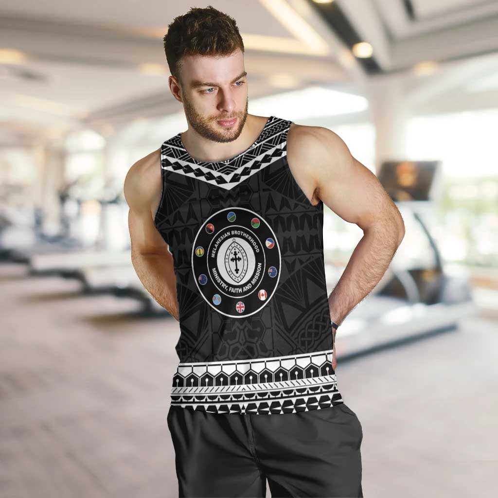 Personalised Melanesian Brotherhood Men Tank Top Ministry Faith And Mission LT05 Black - Polynesian Pride