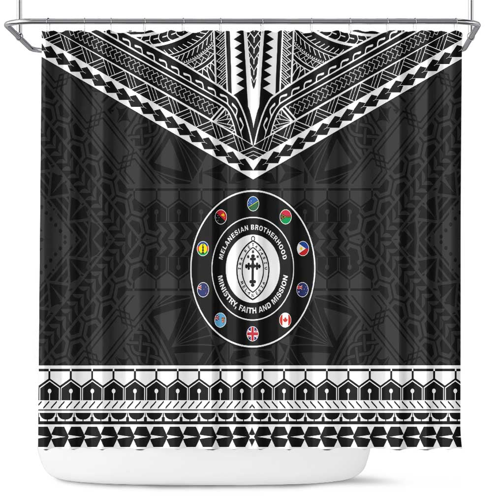 Melanesian Brotherhood Shower Curtain Ministry Faith And Mission LT05 Black - Polynesian Pride