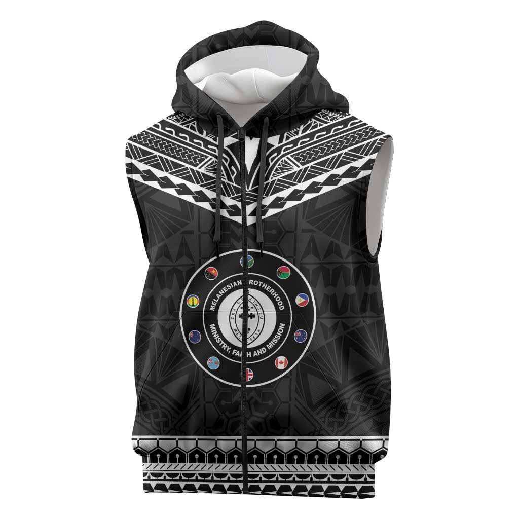 Personalised Melanesian Brotherhood Sleeveless Zip Hoodie Ministry Faith And Mission - Polynesian Pride
