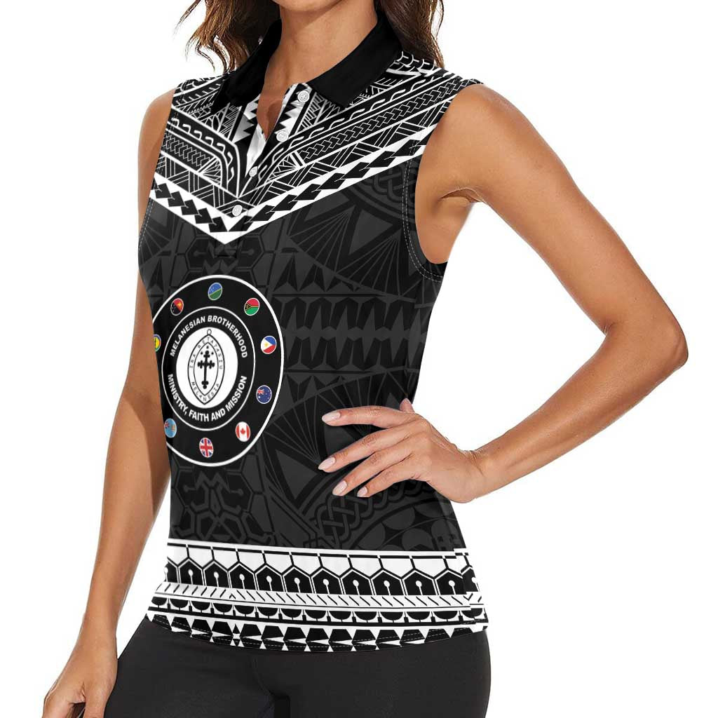 Personalised Melanesian Brotherhood Women Sleeveless Polo Shirt Ministry Faith And Mission - Polynesian Pride