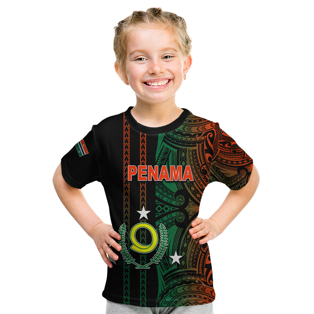 Custom Vanuatu Penama Kid T Shirt Polynesian Tribal LT6 Black - Polynesian Pride